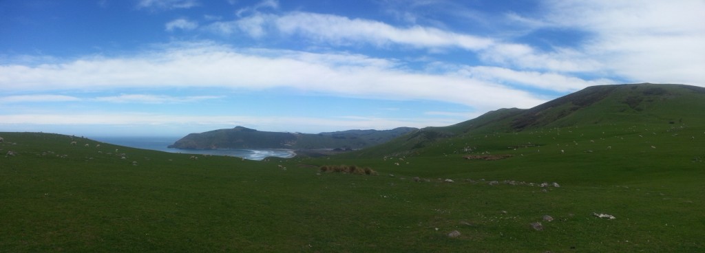 Allans Beach with Sandymount beyond, and Mt Charles on the right