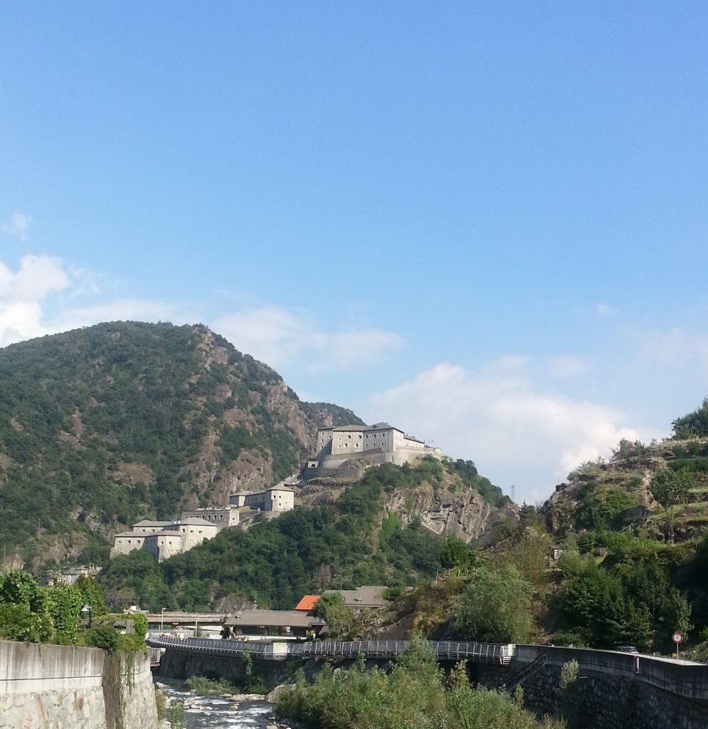 The Fortress of Bard, or a typical Val d'Aosta hill