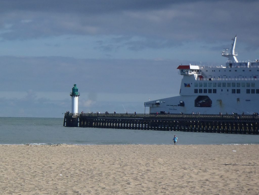 Cruise ship pulling out from the port of Calais