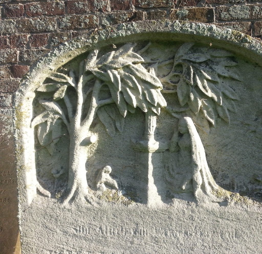 Detail of headstone in St George the Martyr Church, Ramsgate