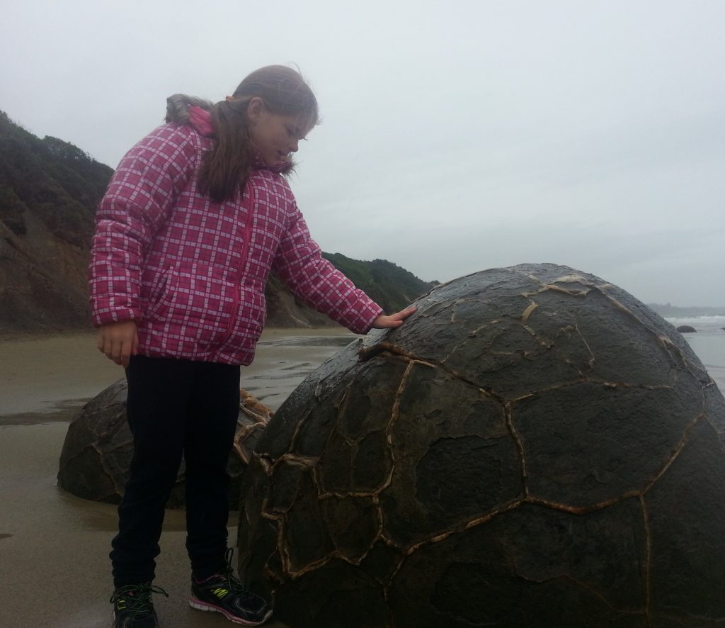 Feeling up a boulder