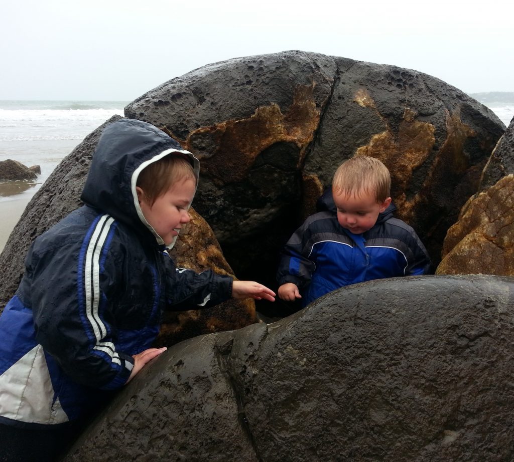 Standing in a boulder