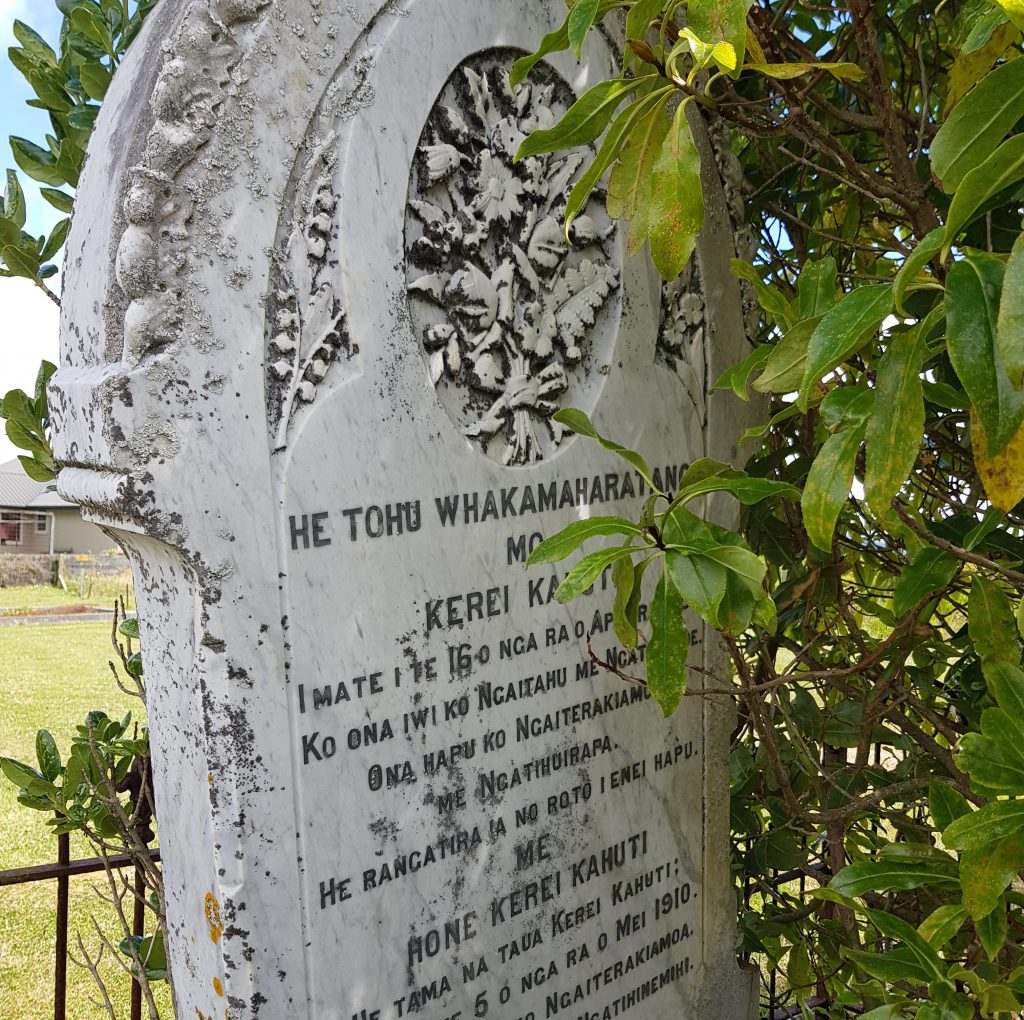 Kerei Kahuti and Hone Kerei Kahuti's headstone