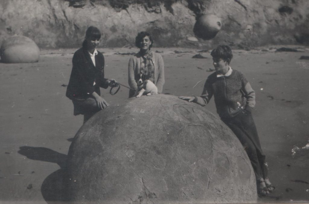 Mum and her siblings at Moeraki, circa 1971