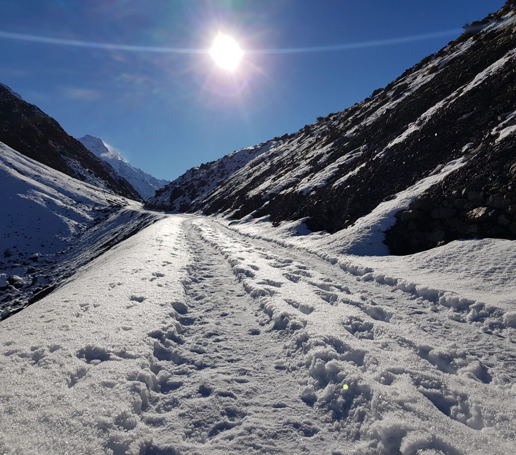 Heading up the Ball Hut road