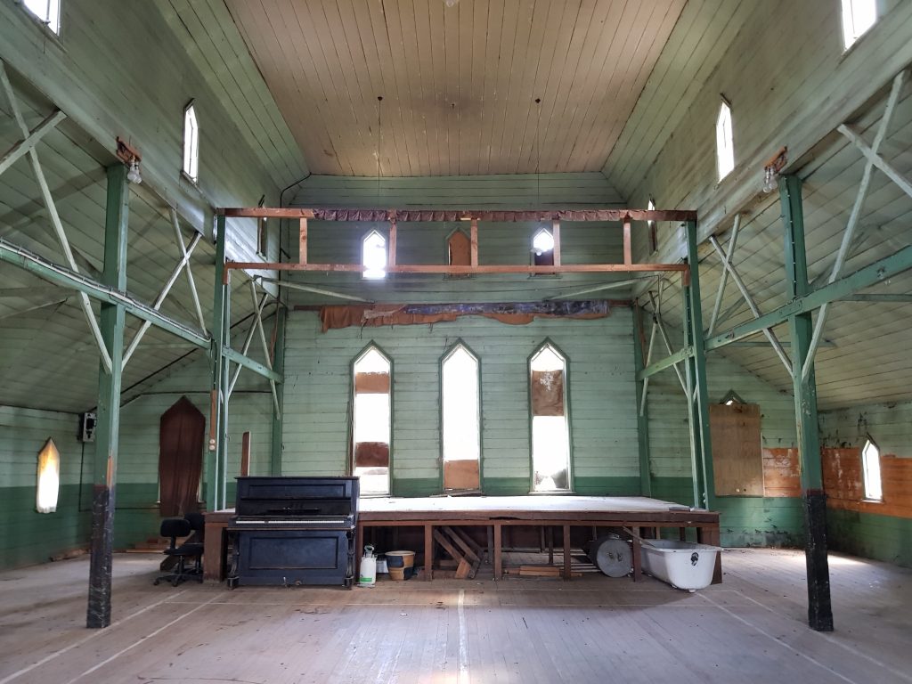 Interior of Lawrence Church Hall and School