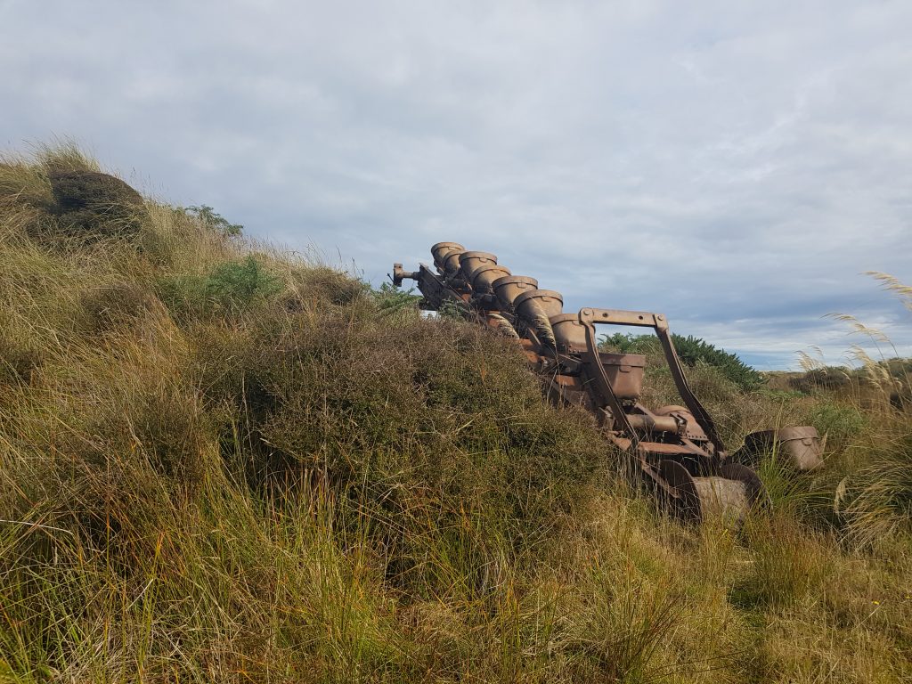 Abandoned dredge near Waipapa Beach