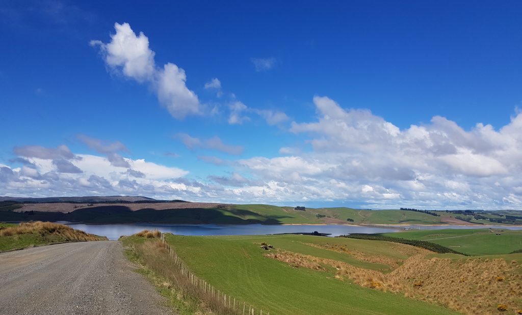 First sight of Lake Mahinerangi