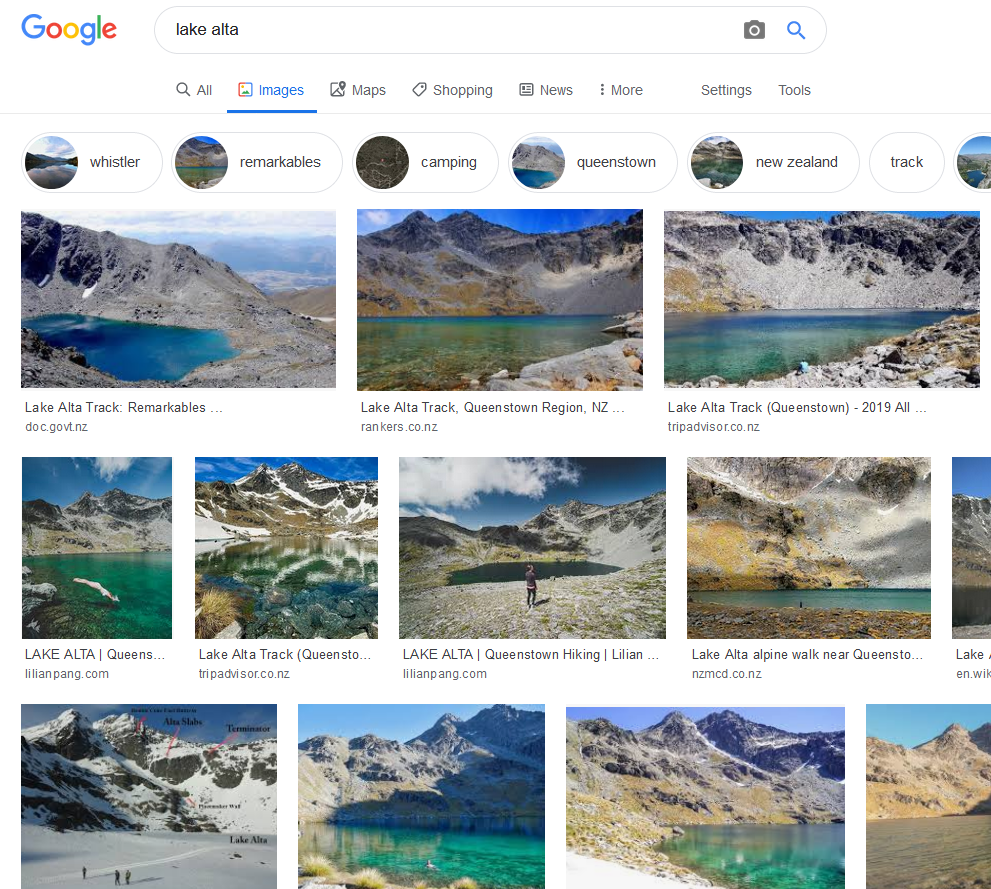 Google Image Search results for Lake Alta